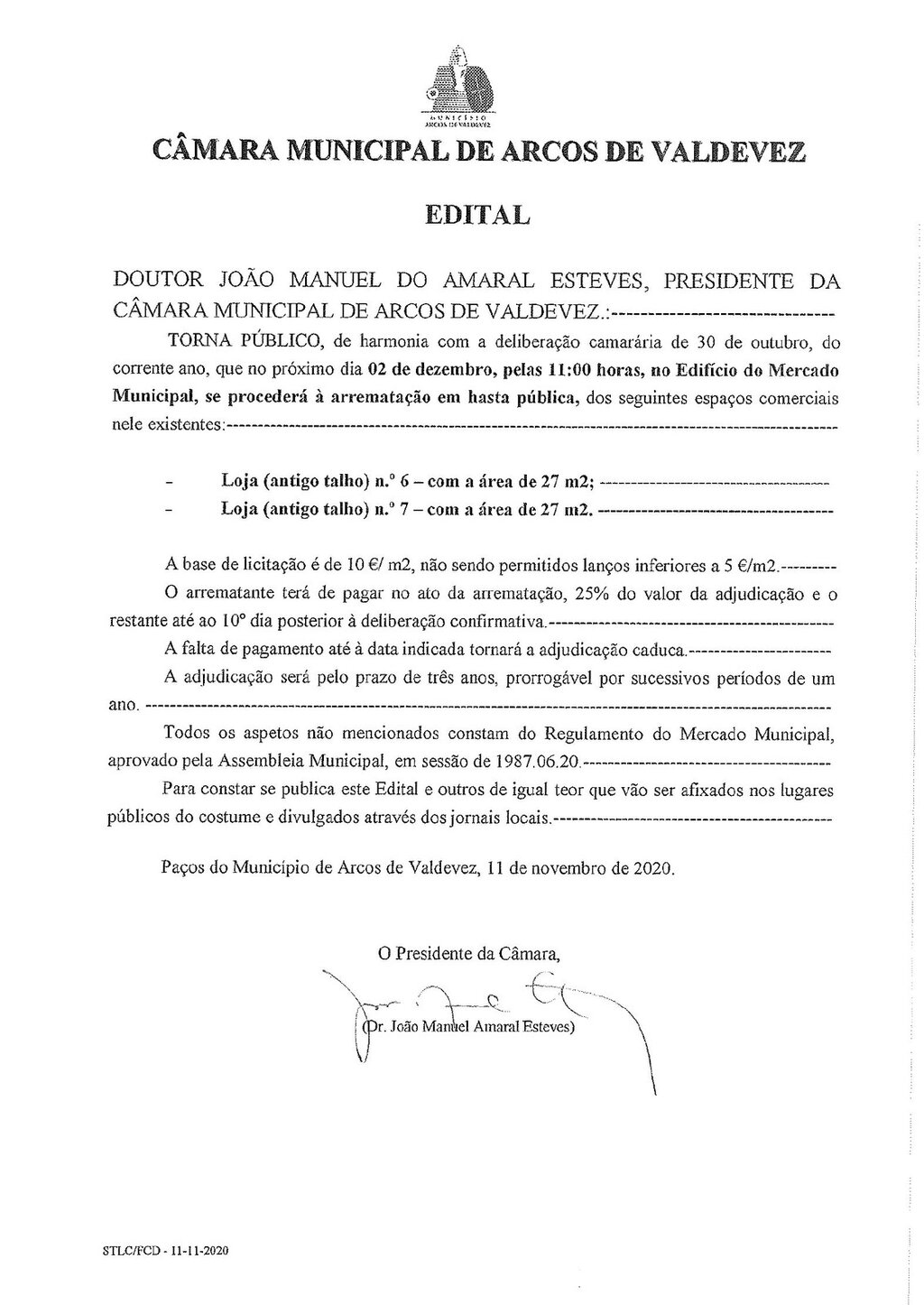 arremata&ccedil;&atilde;o - hasta p&uacute;blica - lojas do mercado Municipal