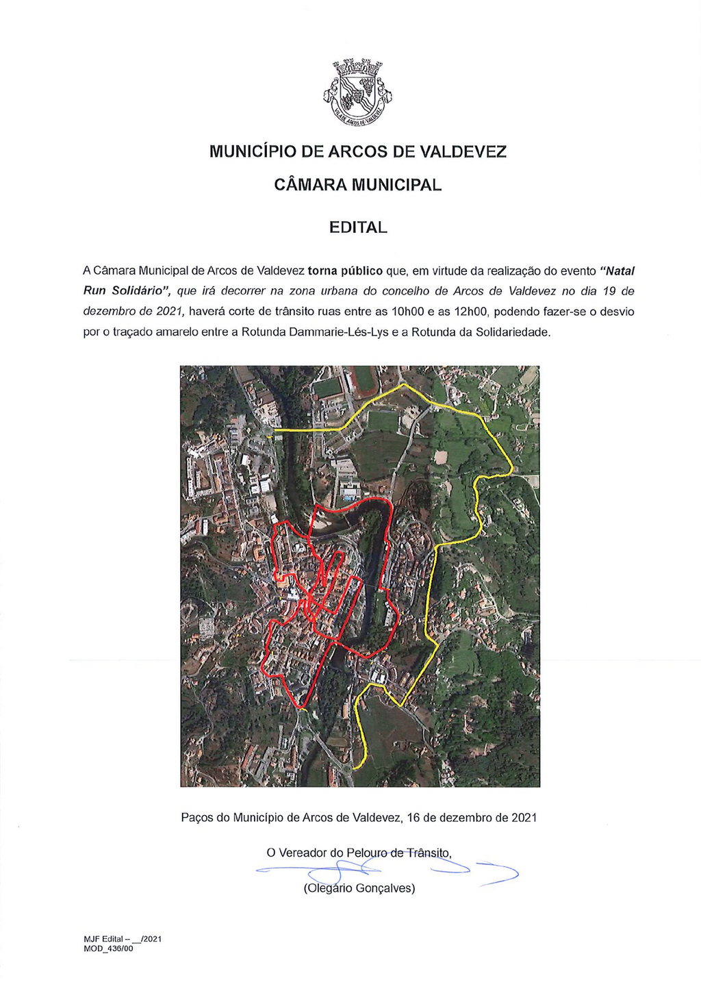 Edital - Corte de Tr&acirc;nsito - Evento Natal Run