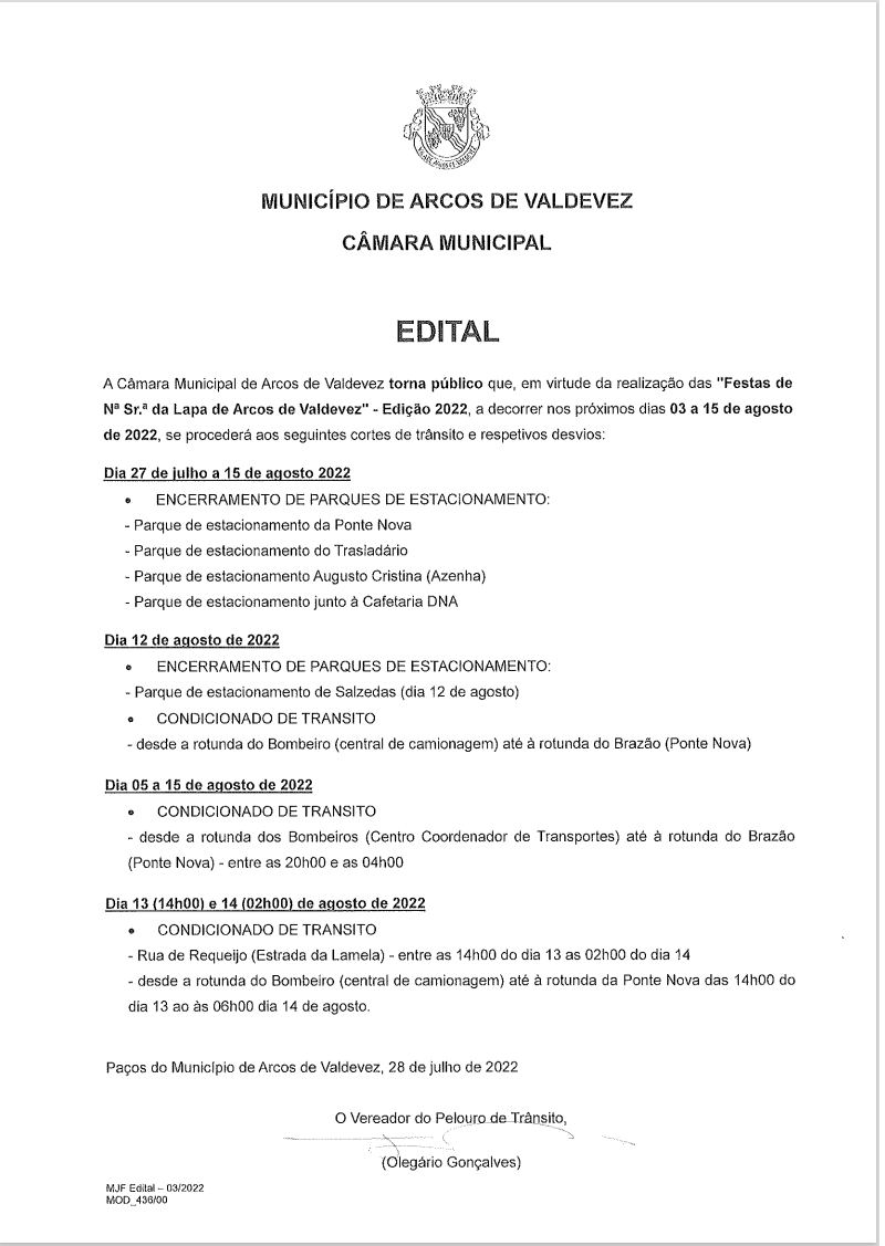 Aviso - Altera&ccedil;&atilde;o tempor&aacute;ria de Sinaliza&ccedil;&atilde;o e tr&acirc;nsito - Festas de N&ordf; Sr&ordf; da Lapa
