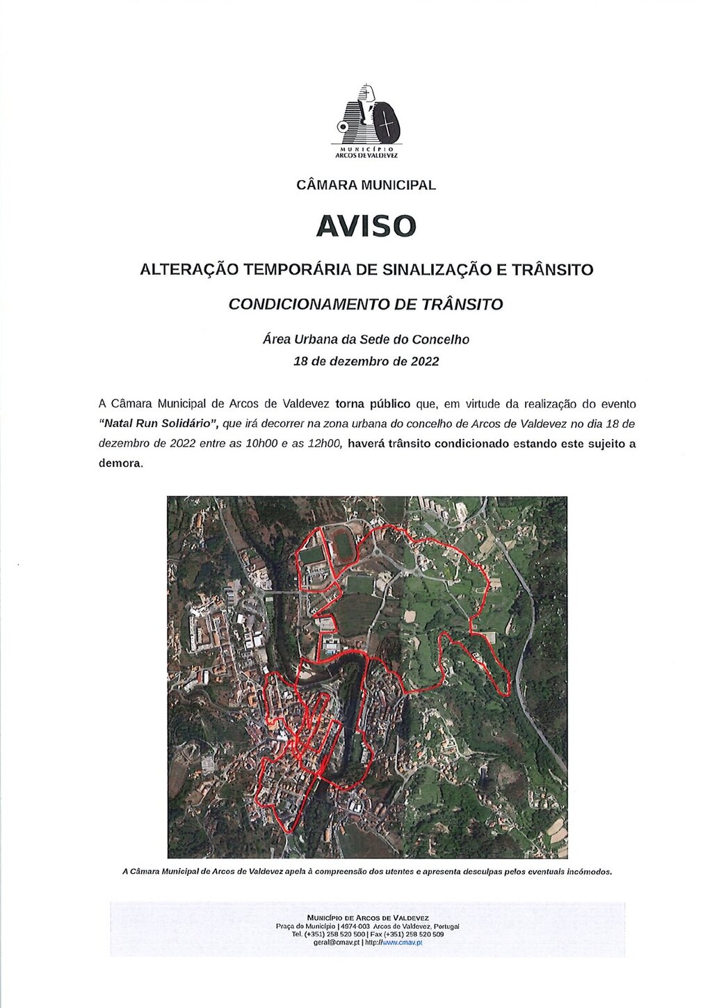 Altera&ccedil;&atilde;o Tempor&aacute;ria de Sinaliza&ccedil;&atilde;o e Tr&acirc;nsito - &aacute;rea urbana do concelho