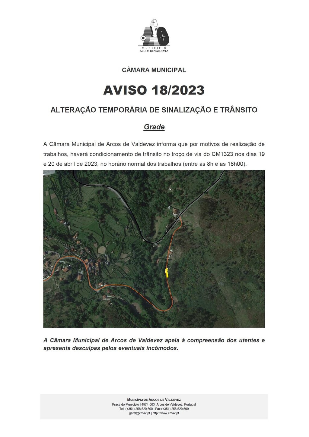 Altera&ccedil;&atilde;o tempor&aacute;ria de sinaliza&ccedil;&atilde;o e tr&acirc;nsito - Grade