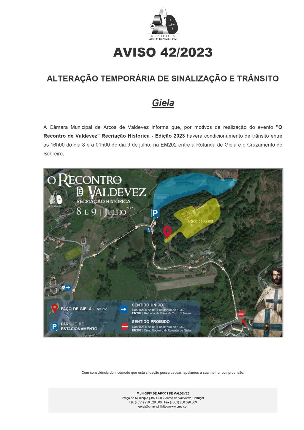 Altera&ccedil;&atilde;o de Sinaliza&ccedil;&atilde;o e Tr&acirc;nsito - Recontro de Valdevez