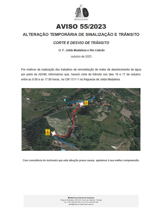 Aviso - altera&ccedil;&atilde;o Tempor&aacute;ria de Sinaliza&ccedil;&atilde;o e Tr&acirc;nsito - UF de Jolda Madalena e Rio Cabr&atilde;o