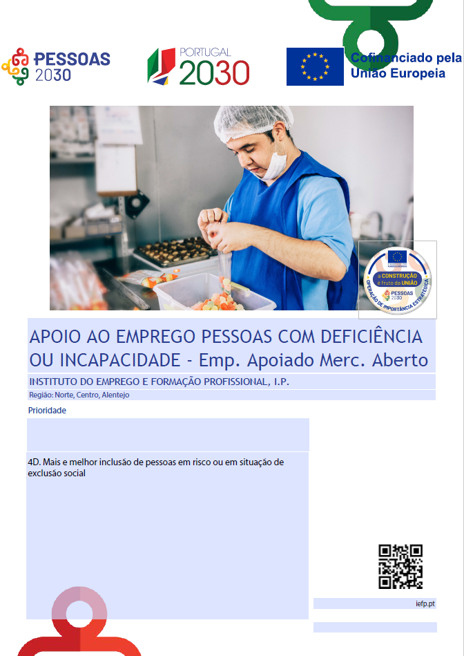 Apoio ao Emprego Pesspas com Defici&ecirc;ncia ou Incapacidade - EmpApoiado MercAberto